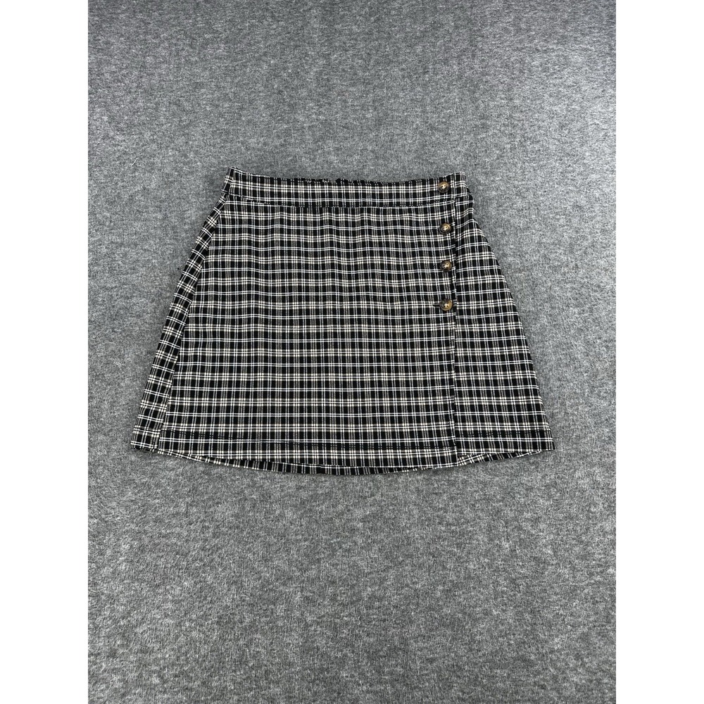 Hollister Plaid Mini Skirt Womens Medium Black Ultra High Rise Y2K 90s Preppy